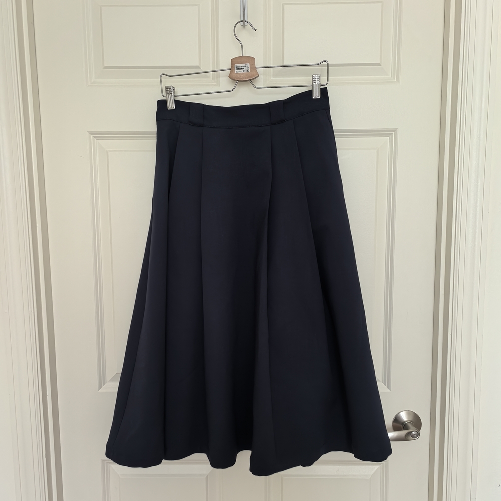 Zara Navy A-Line Skirt